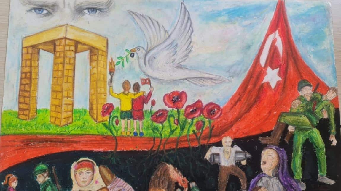 Okulumuz Öğrencisi Melek Elzem Canol 18 Mart Çanakkale Zaferi ve Şehitleri Anma Günü Resim Yarışmasında Ödül Kazandı!